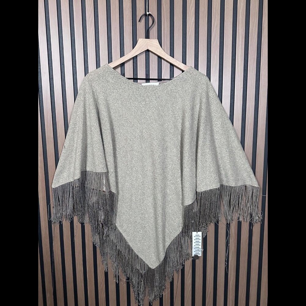 New Veronica M Poncho Small Womens Gray Urban Outfitters Frilled Popover
